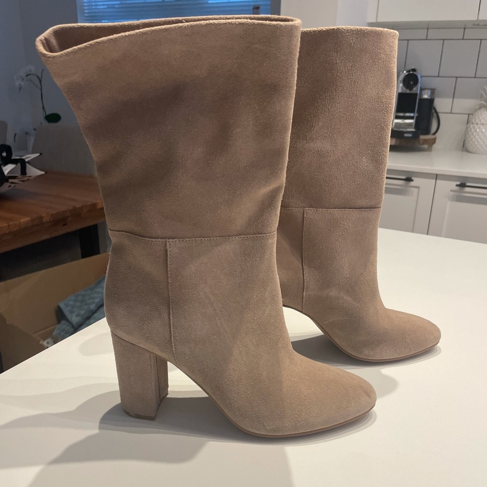 Tan suede boots